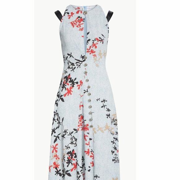 Yigal Azrouël Découpe Floral Print Crepe Dress - Picture 2 of 13